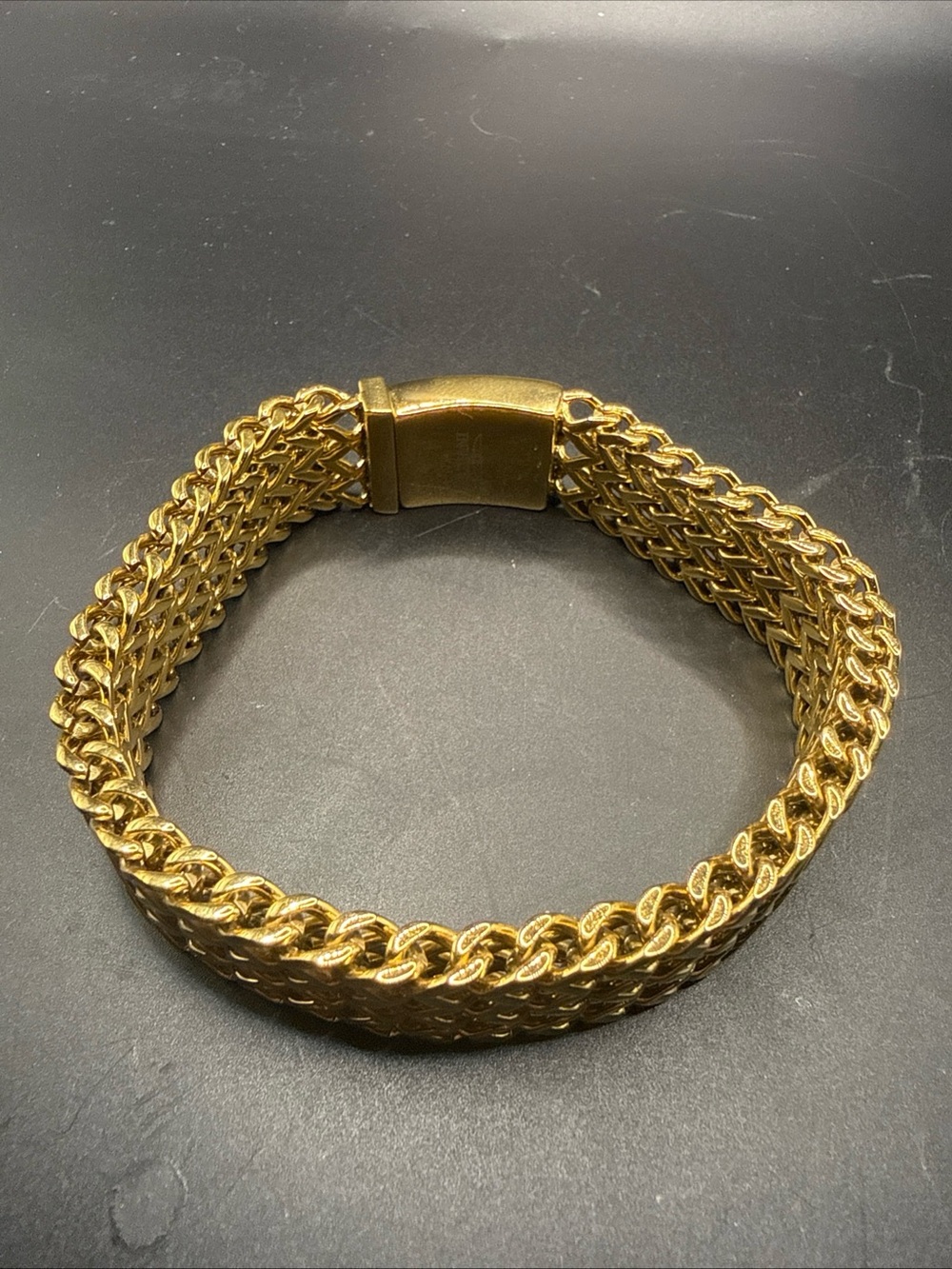 Invicta Gold Tone Men's Multi-Row Link Bracelet 9.5 inch